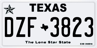 TX license plate DZF3823