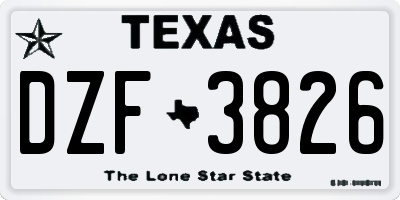 TX license plate DZF3826