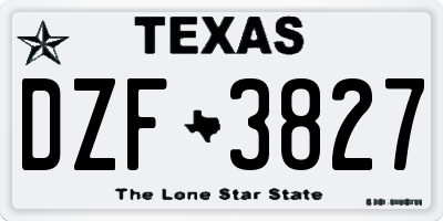 TX license plate DZF3827