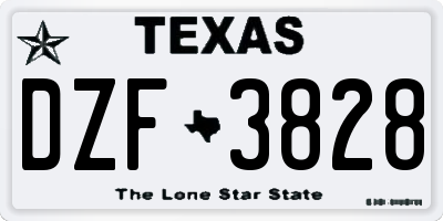 TX license plate DZF3828