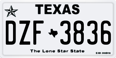TX license plate DZF3836