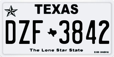 TX license plate DZF3842