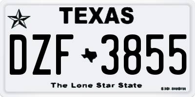 TX license plate DZF3855