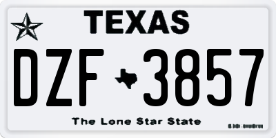 TX license plate DZF3857