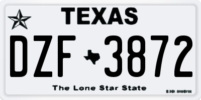 TX license plate DZF3872