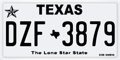 TX license plate DZF3879