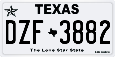 TX license plate DZF3882