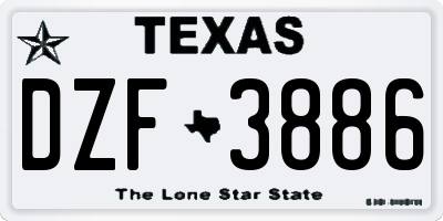 TX license plate DZF3886