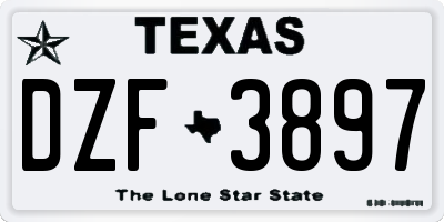 TX license plate DZF3897