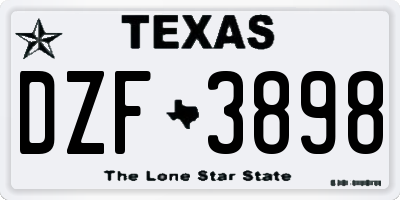 TX license plate DZF3898