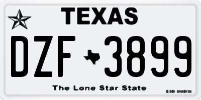 TX license plate DZF3899