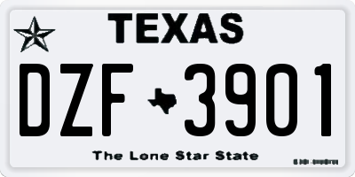 TX license plate DZF3901