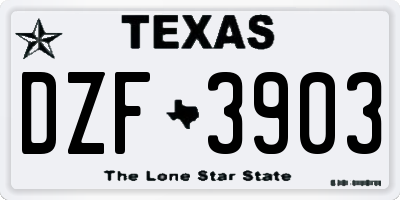 TX license plate DZF3903