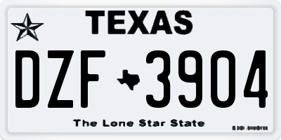 TX license plate DZF3904
