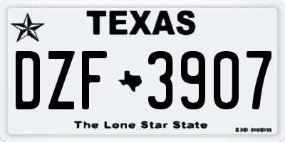 TX license plate DZF3907