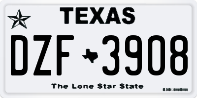 TX license plate DZF3908