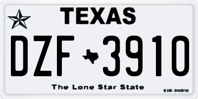 TX license plate DZF3910