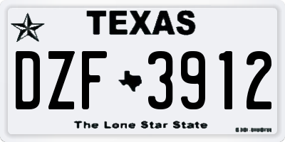TX license plate DZF3912