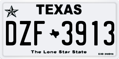 TX license plate DZF3913