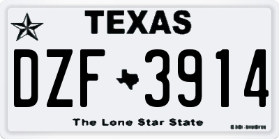 TX license plate DZF3914