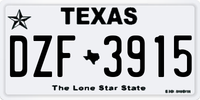 TX license plate DZF3915