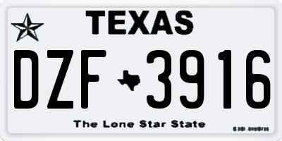 TX license plate DZF3916