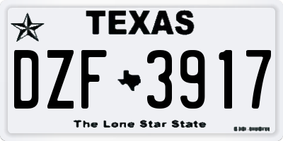 TX license plate DZF3917