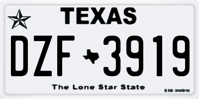 TX license plate DZF3919