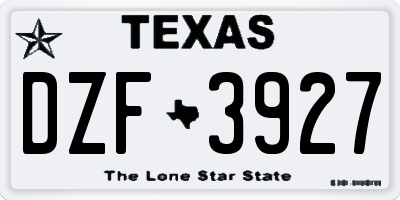 TX license plate DZF3927