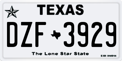 TX license plate DZF3929