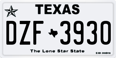 TX license plate DZF3930