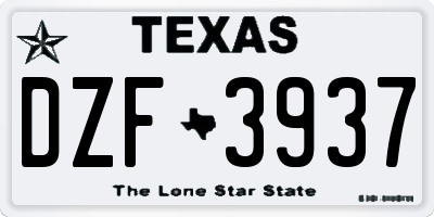 TX license plate DZF3937