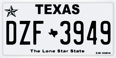 TX license plate DZF3949