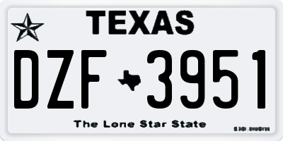 TX license plate DZF3951