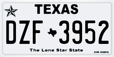 TX license plate DZF3952