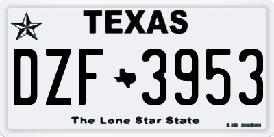 TX license plate DZF3953