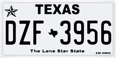 TX license plate DZF3956