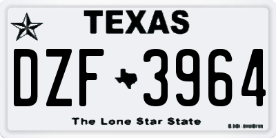 TX license plate DZF3964