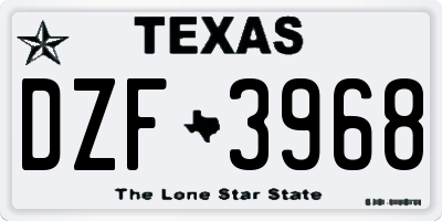TX license plate DZF3968