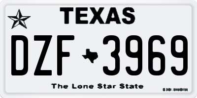 TX license plate DZF3969