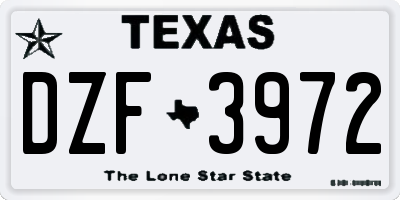 TX license plate DZF3972