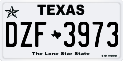 TX license plate DZF3973