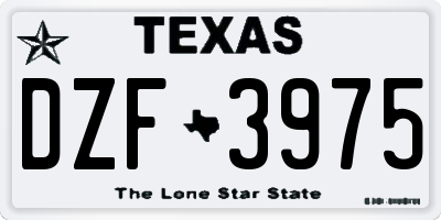 TX license plate DZF3975