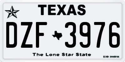 TX license plate DZF3976