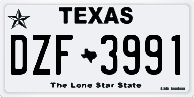 TX license plate DZF3991