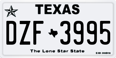 TX license plate DZF3995