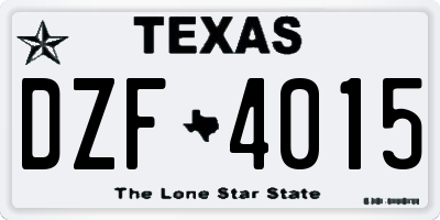 TX license plate DZF4015