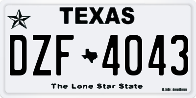 TX license plate DZF4043