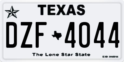 TX license plate DZF4044