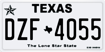 TX license plate DZF4055